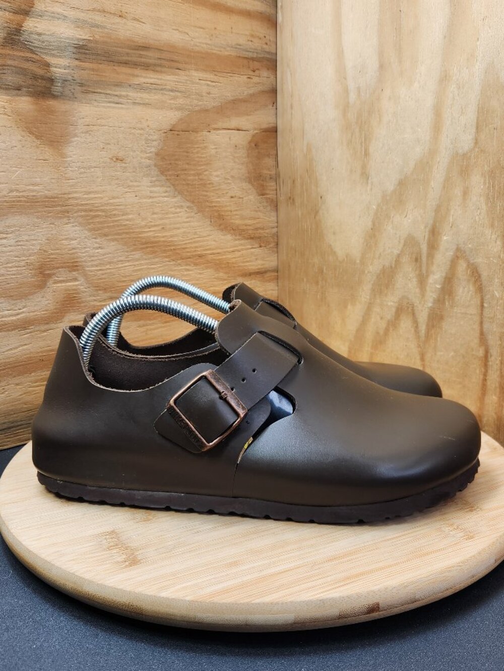 Birkenstock London Womens Brown Leather Clogs Size 10